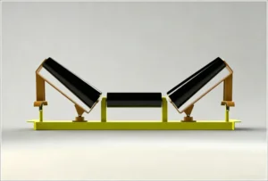 Heavy-Duty Tapered Self-Aligning Idler Set for Automatic Belt Centering Control