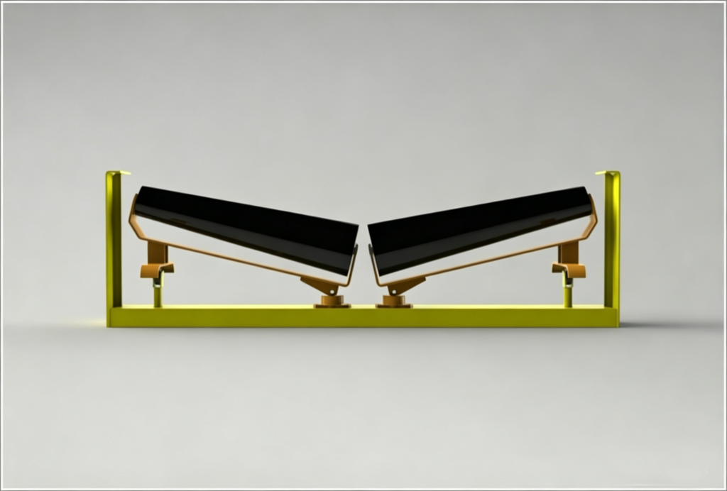 Heavy-Duty Tapered Self-Aligning Return Idler Set for Automatic Belt Centering