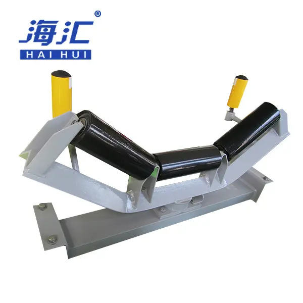 091Belt conveyor 35° 3 Roll carry trainer idler with guide roller01